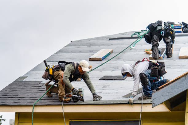 Professional Gutter Installation technician working in Otisville, NY